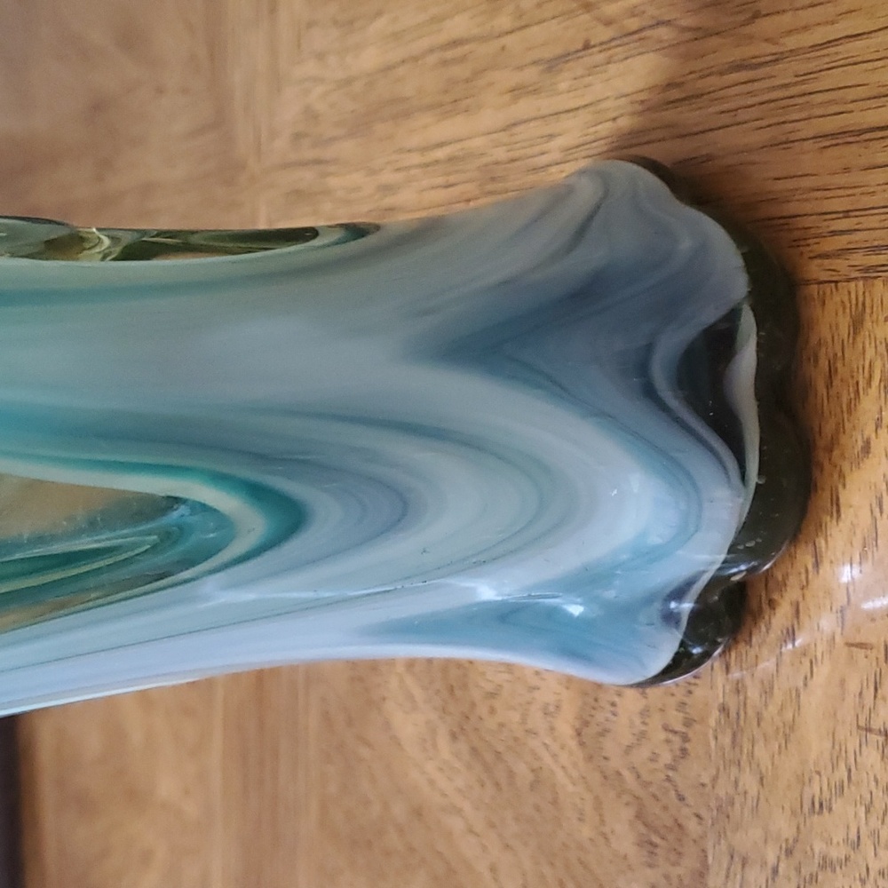 MCM Art Glass Stretch Vase 💙 - Picture 7 of 9